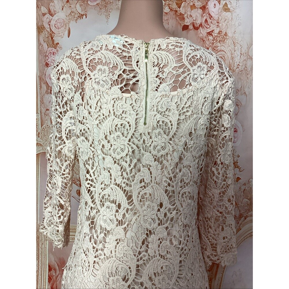 Cato Lace Sheath Dress Blush Pink 3/4 Sleeve Lined Women’s Size 10 - Picture 6 of 9